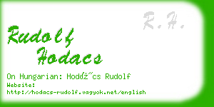 rudolf hodacs business card